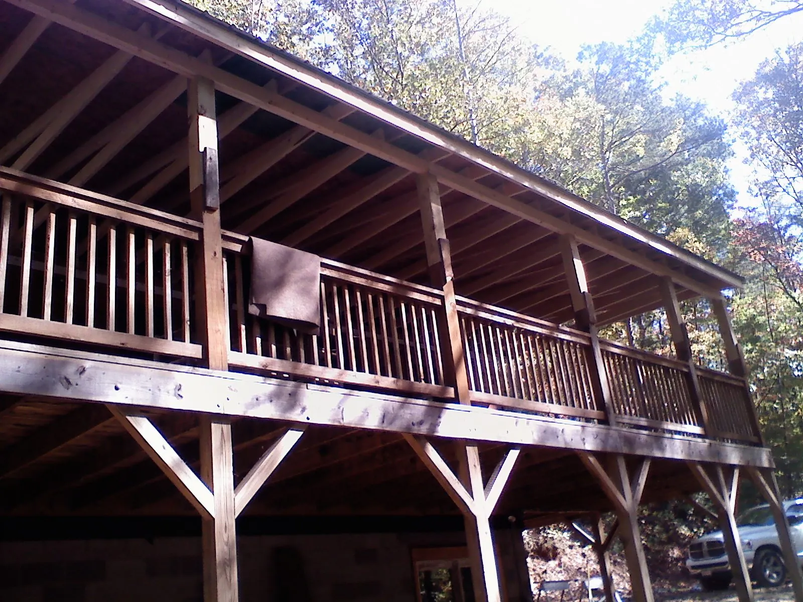 Timber framing under a new elevated porch and deck — Roof Leak Repair in Waldorf by Roofing Brothers